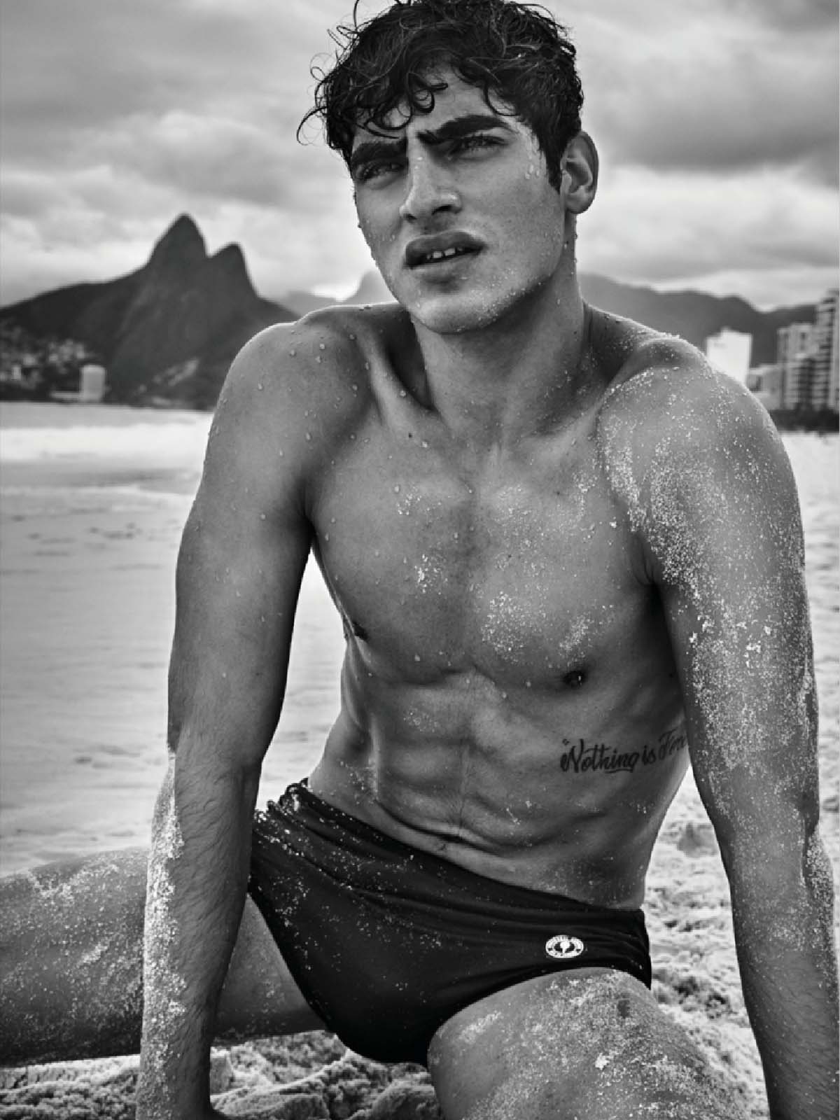 Jhonattan Burjack and Savane Gonzalez by Alex Bramall for Frescobol Carioca Brazilian Male Model